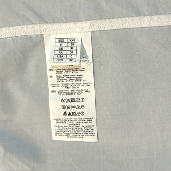 Beatrice .b POPLIN COTTON SHIRT KNITTED COLLAR WHITE Oversized Size US 0 - Picture 3 of 6